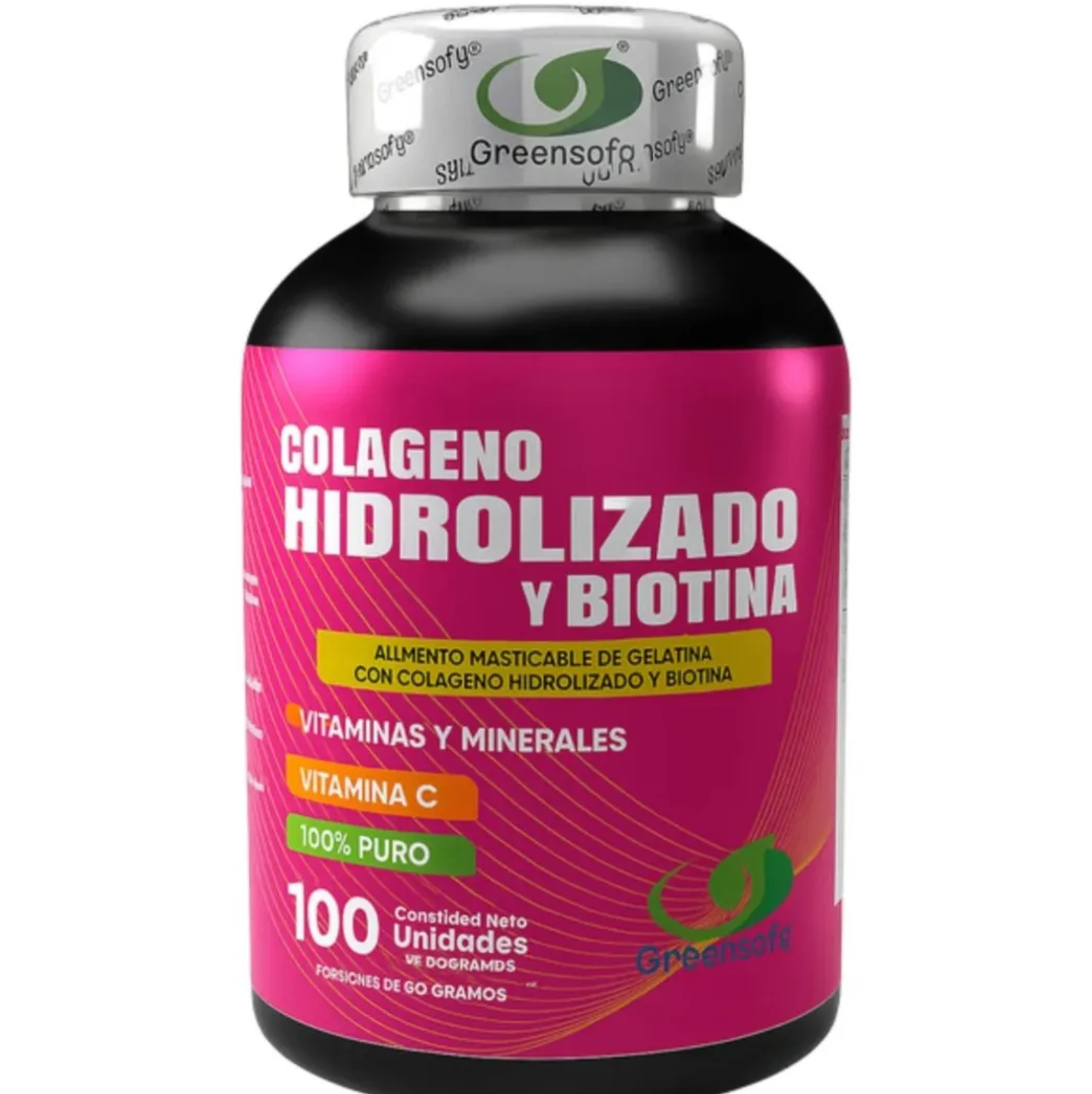 Colágeno Hidrolizado + Biotina y Vitamina C (100 Unidades) - Greensofy X2