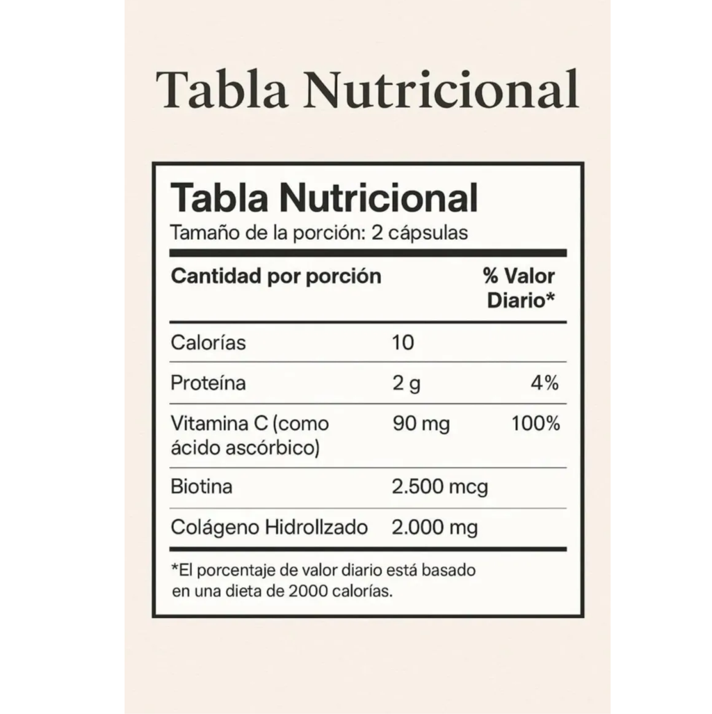 Colágeno Hidrolizado + Biotina y Vitamina C (100 Unidades) - Greensofy X2