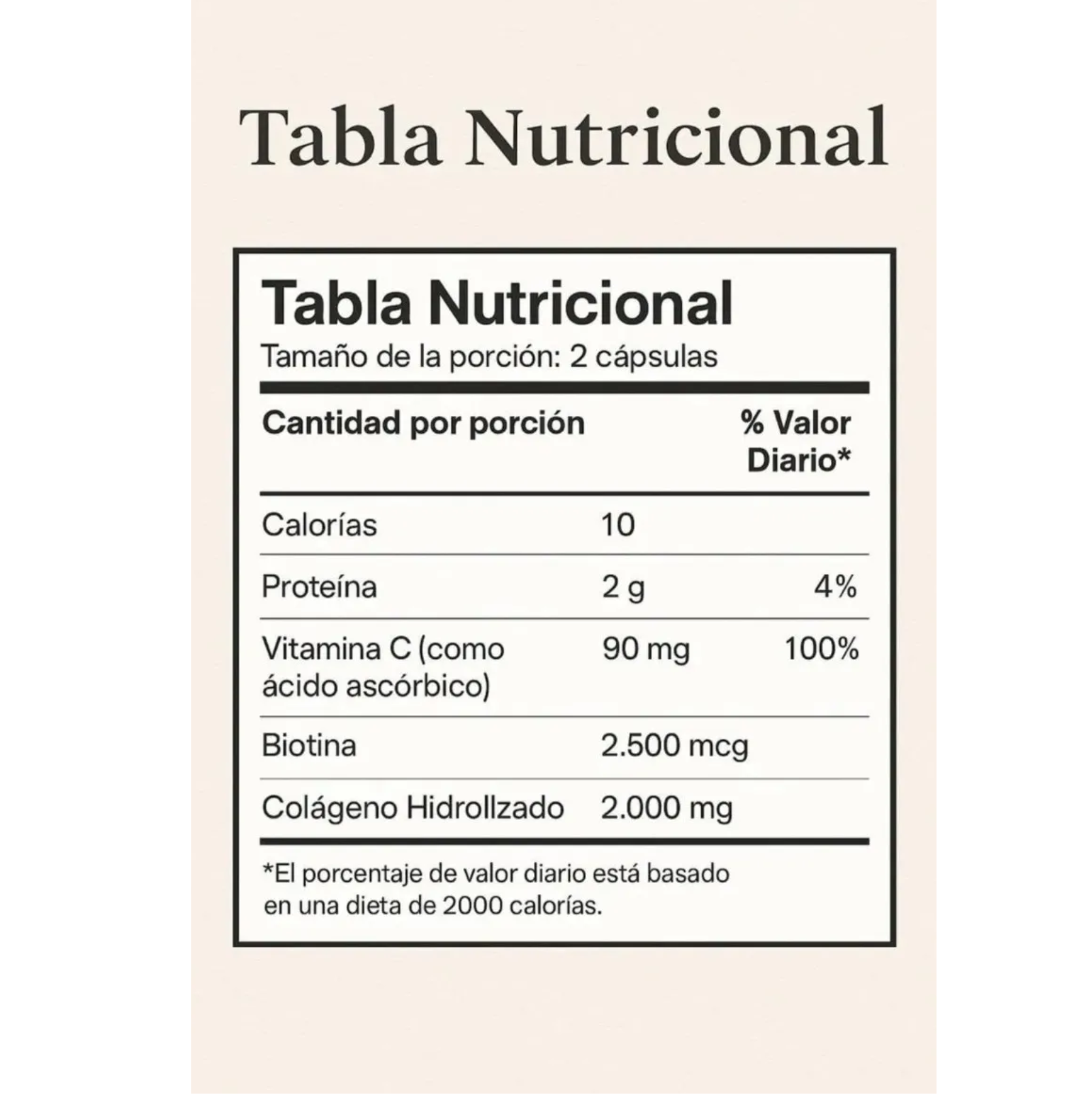 Colágeno Hidrolizado + Biotina y Vitamina C (100 Unidades) - Greensofy X2