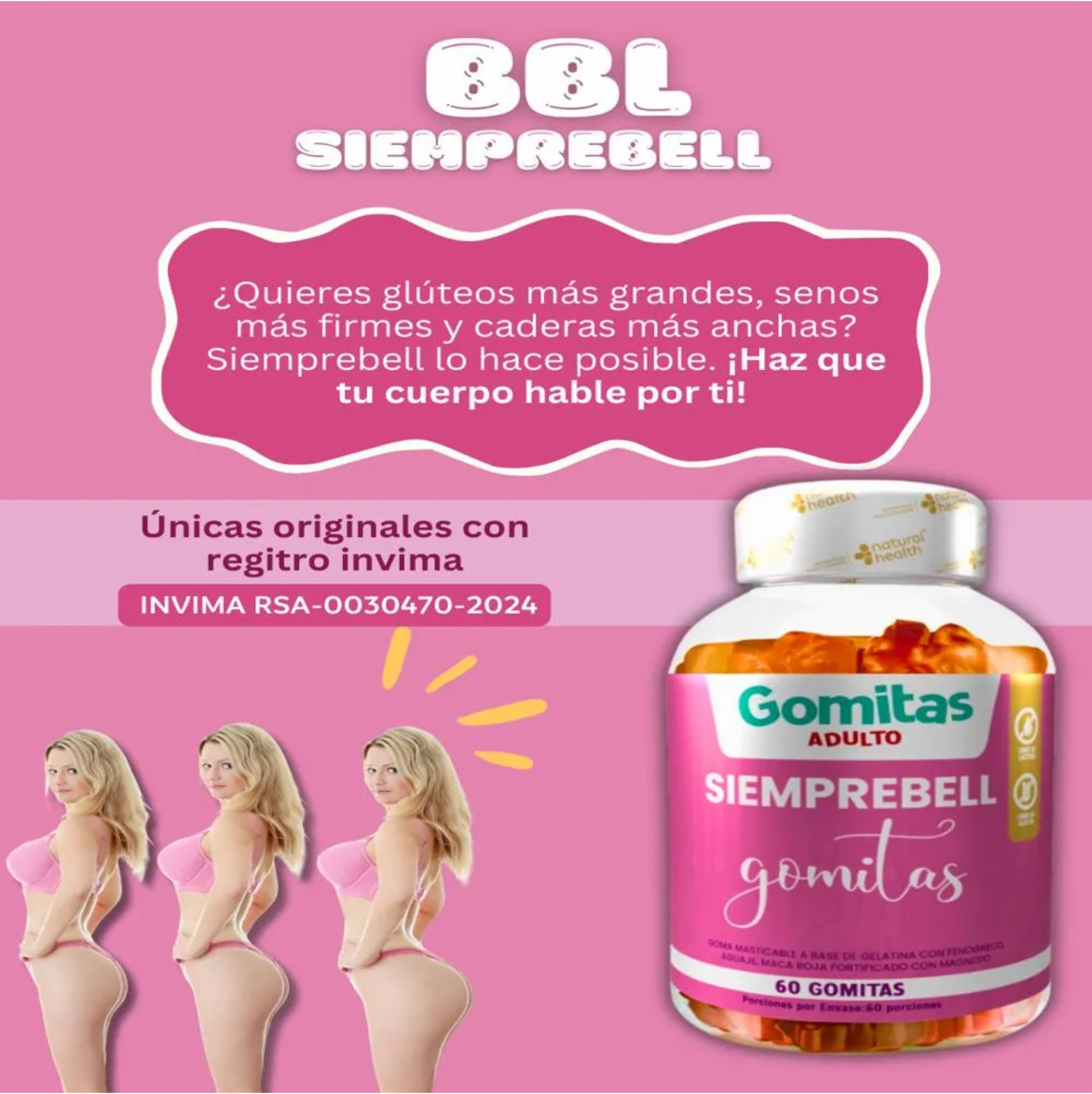 Gomitas Siemprebell + Creatina GRATIS!!