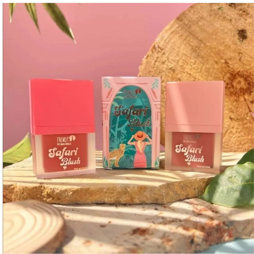 Dúo Rubor Líquido Safari Blush Trendy - Textura Cremosa y Difuminado Fácil.