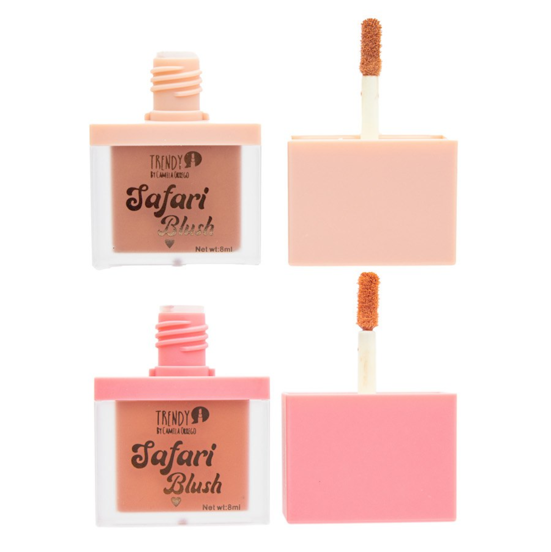 Dúo Rubor Líquido Safari Blush Trendy - Textura Cremosa y Difuminado Fácil.