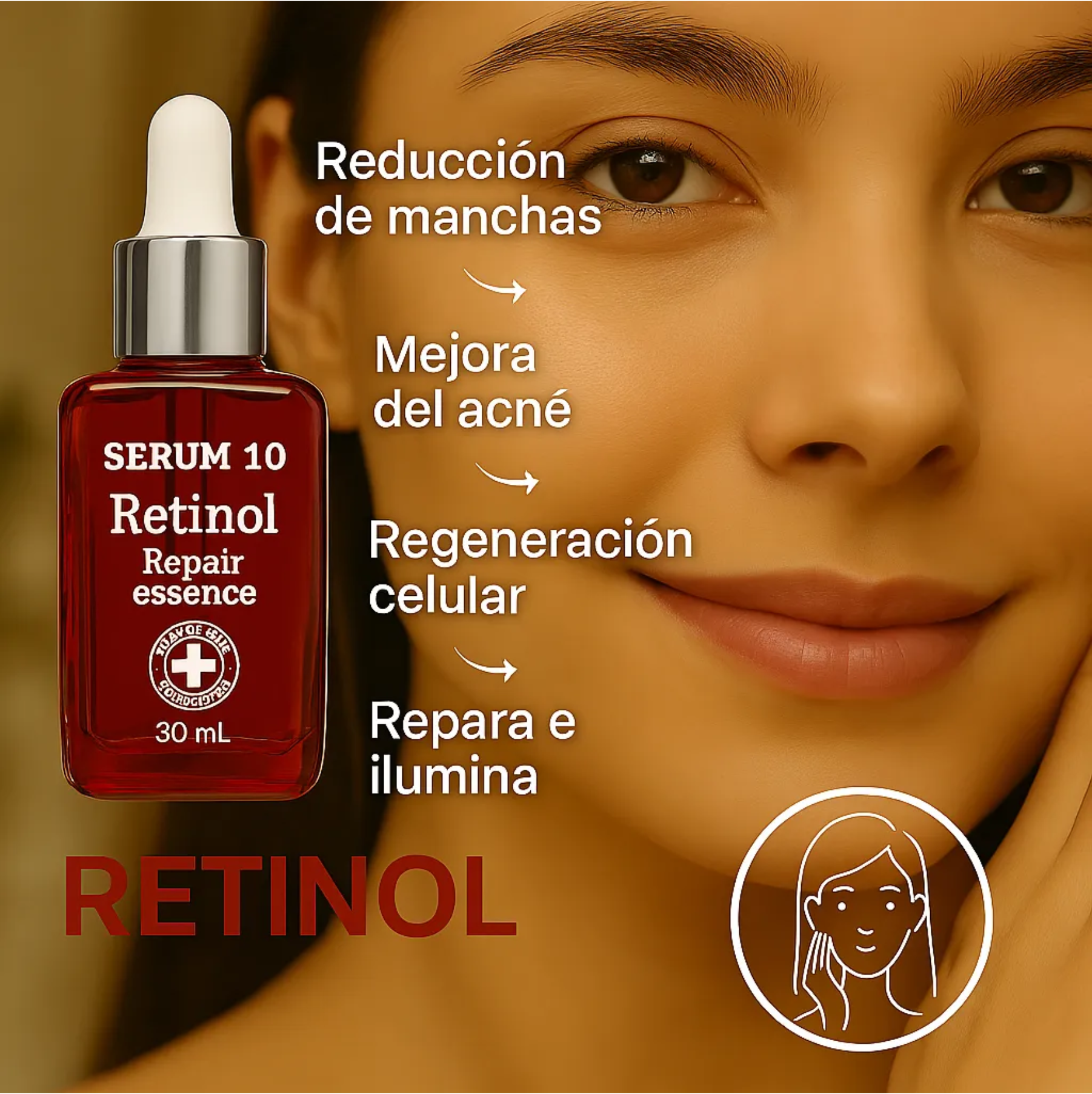 Serum 10 Retinol Repair Essence - Tratamiento Nocturno Antiedad (30ml).